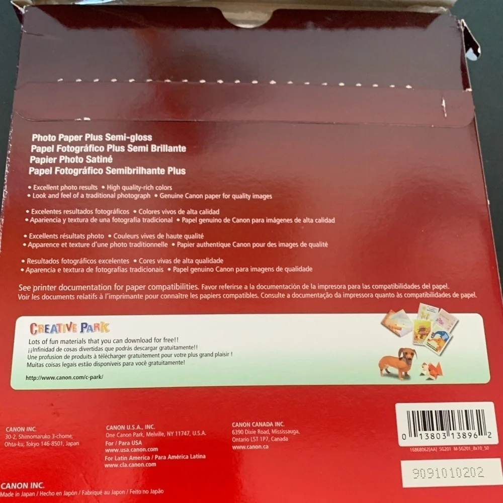 Cannon SG-201 Photo Paper Plus Semi Gloss, 50 sheets, NWT